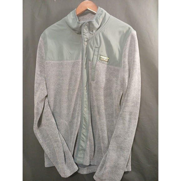 L.L. Bean Other - LL Bean Jacket Men's size Large sherpa fleece hybrid snap sweater pile workwear